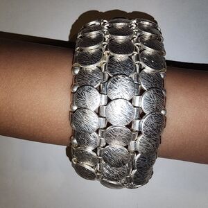 Elegant Silver Bracelet Elastic Band Brushed Nickle